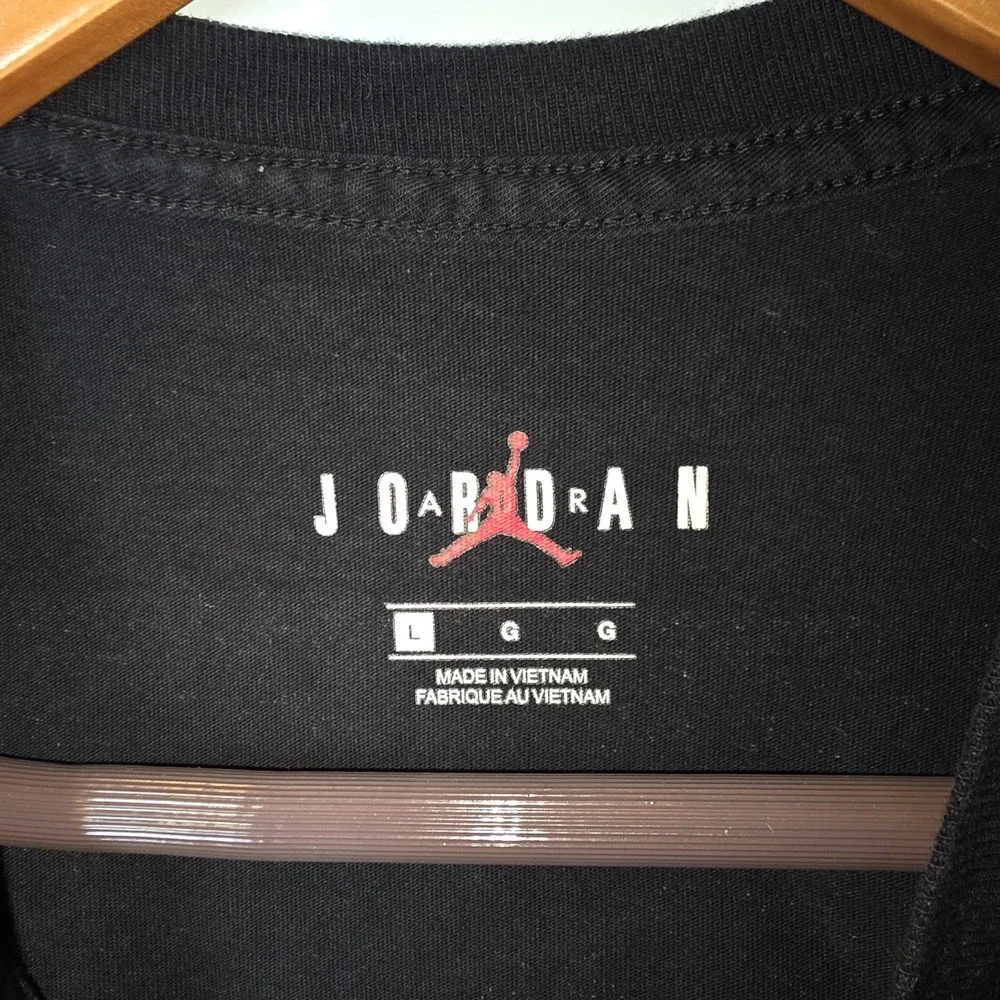 Rare‎ Jordan Mens Black Jumpman Basketball Court Full Graphic T-Shirt Size Large